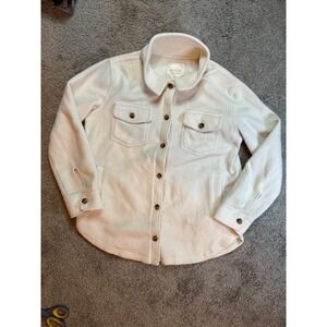 Altard State Cream Fleece Shacket Shirt Jacket Button Front Pockets Size M